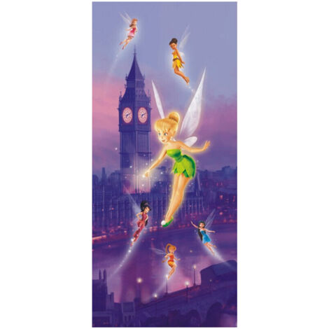 Poster porte Fée Clochette à Londres Disney Fairies intisse 90X202 CM