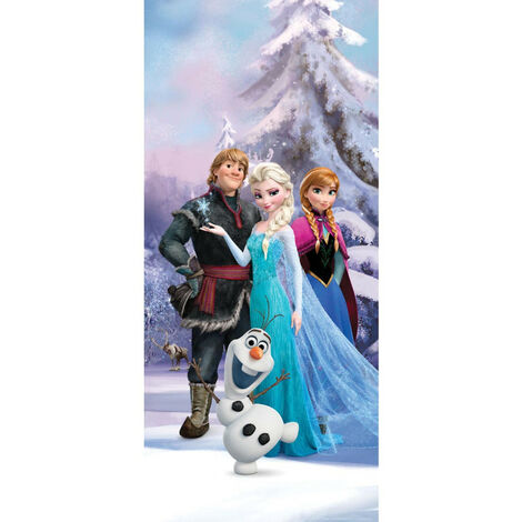 Poster porte La Reine des Neiges Disney Frozen intisse 90X202 CM - Multicolor