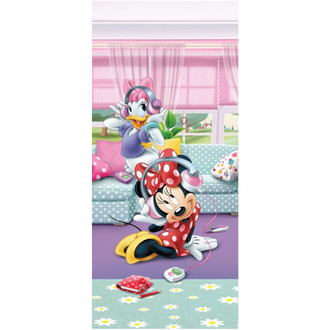 Poster porte Minnie et Daisy Disney intisse 90X202 CM - Multicolor