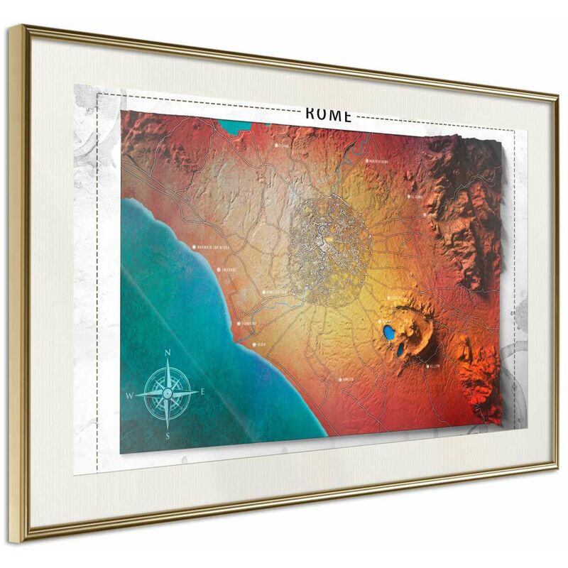 

Rtgs - Póster - Raised Relief Map: Rome Medidas 30X20