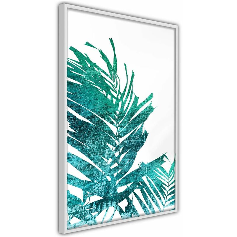 

Rtgs - Póster - Teal Palm on White Background Medidas 40X60