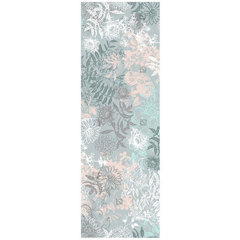 Poster Thème fleurs bleue - 90 x 270 cm
