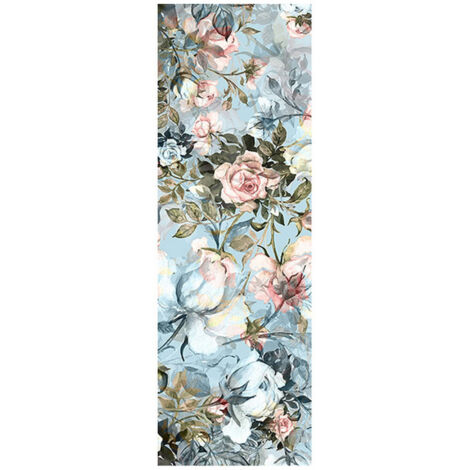 Poster Thème Motif Fleur Bleue - 90 x 270 cm