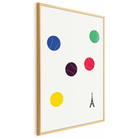 Poster - Torre Eiffel e palline da tennis colorate