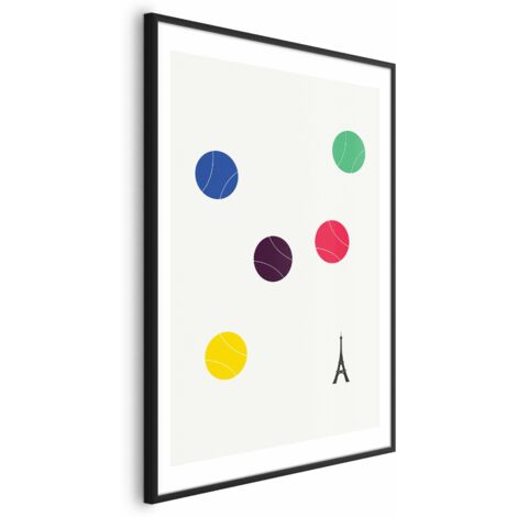 Poster - Torre Eiffel e palline da tennis colorate