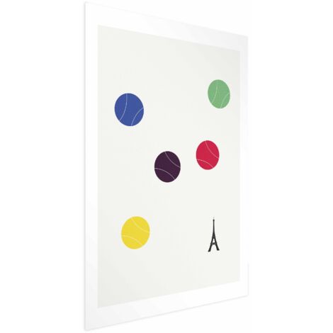 Poster - Torre Eiffel e palline da tennis colorate