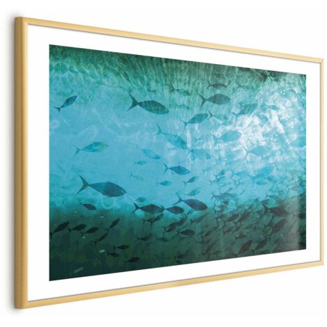 Póster - Un banco de peces oscuros