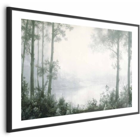Poster - Una foresta e uno stagno in verde patinato