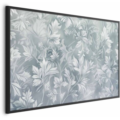 Poster – Vintage-Blumenmuster in gedecktem Türkis