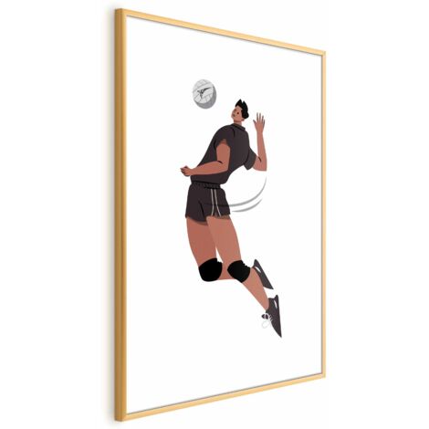 Poster – Volleyballspieler vor hellem Hintergrund – Illustration