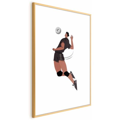 Poster – Volleyballspieler vor hellem Hintergrund – Illustration
