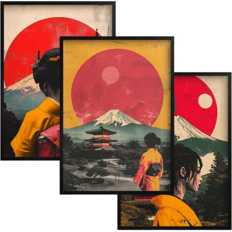 Poster Wandbilder für Wohnzimmer Schlafzimmer Dekoration im Japandi Stil