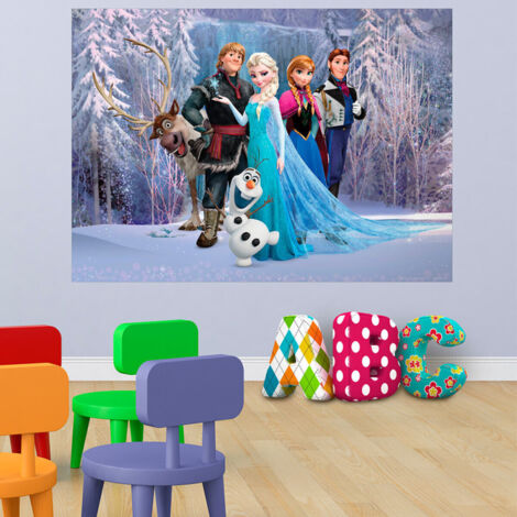 Poster XXL intisse La Reine des Neiges Disney Frozen 160X115 CM - Multicolor