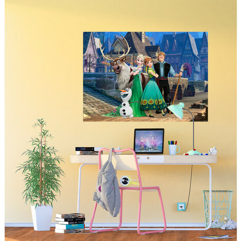 Poster XXL intisse La Reine des Neiges sur pont Disney Frozen 160X115 CM - Multicolor