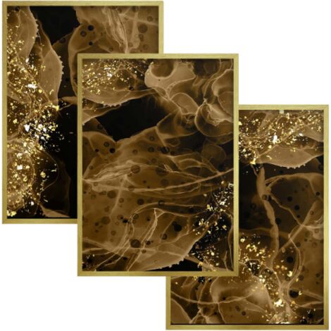 Pósteres, cuadros de pared, decoración de pared dorada para la sala de estar glamurosa