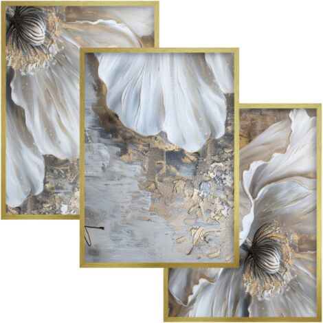 Pósters Cuadros con Oro para la pared Decoración de pared Glamour Flores