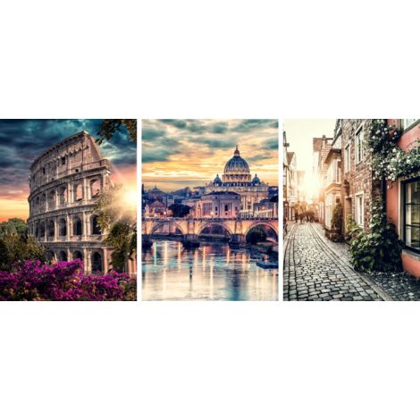 Pósters para la pared del salón Paisajes Vistas Calle Roma 3x 30x40