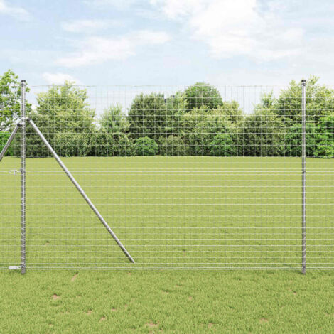 Postes de cerca 12 pcs Plateado 210 cm