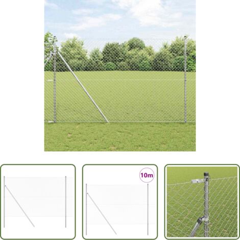 Postes de cerca -  Poste de Valla Plateado 10 x 1,6 m (malla de 40 x 40 mm) Acero