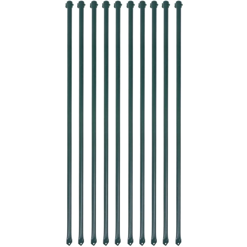 

Postes de jardín 10 unidades 1 m metal verde
