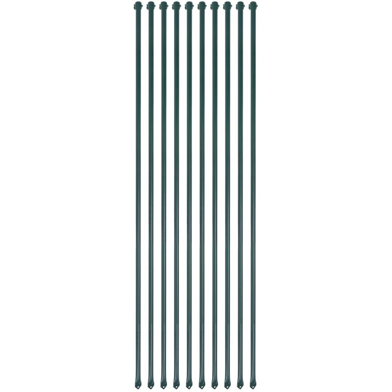 

Postes de jardín 10 unidades 1,5 m metal verde