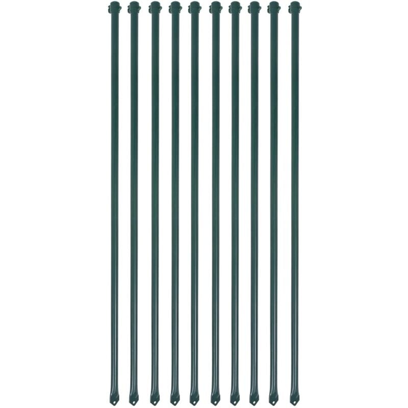

Postes de jardín 10 unidades 1 m metal verde - Verde