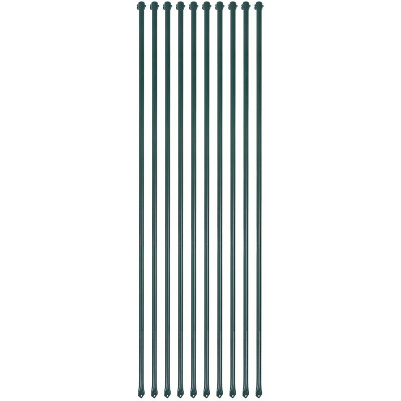 

Postes de jardin 10 unidades 1,5 m metal verde