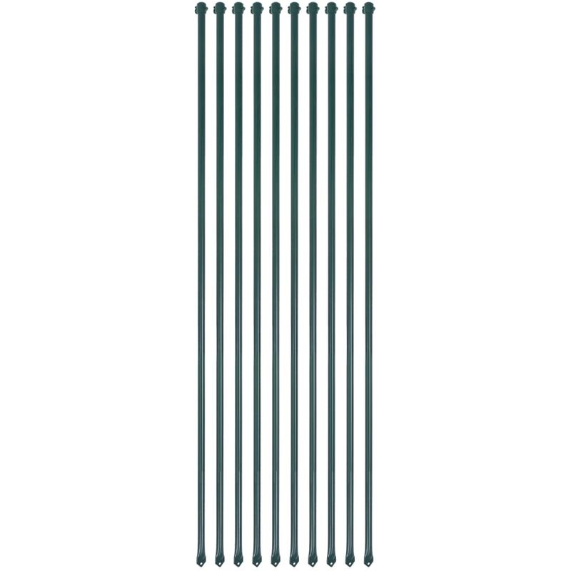 

Postes de jardín 10 unidades 1,5 m metal verde - Verde