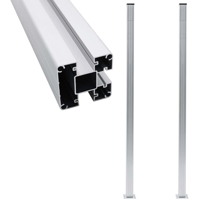 

Postes de valla 2 unidades aluminio 185 cm