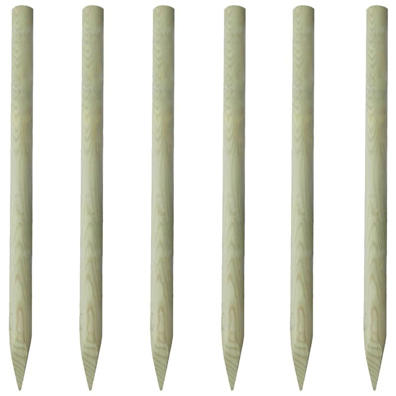 

Postes de valla 6 unidades de madera 150 cm - Verde