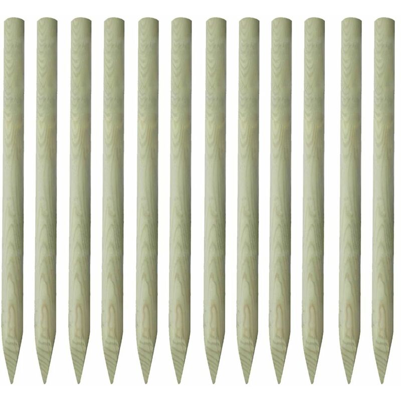

Postes de valla puntiagudos 12 uds madera impregnada 150 cm
