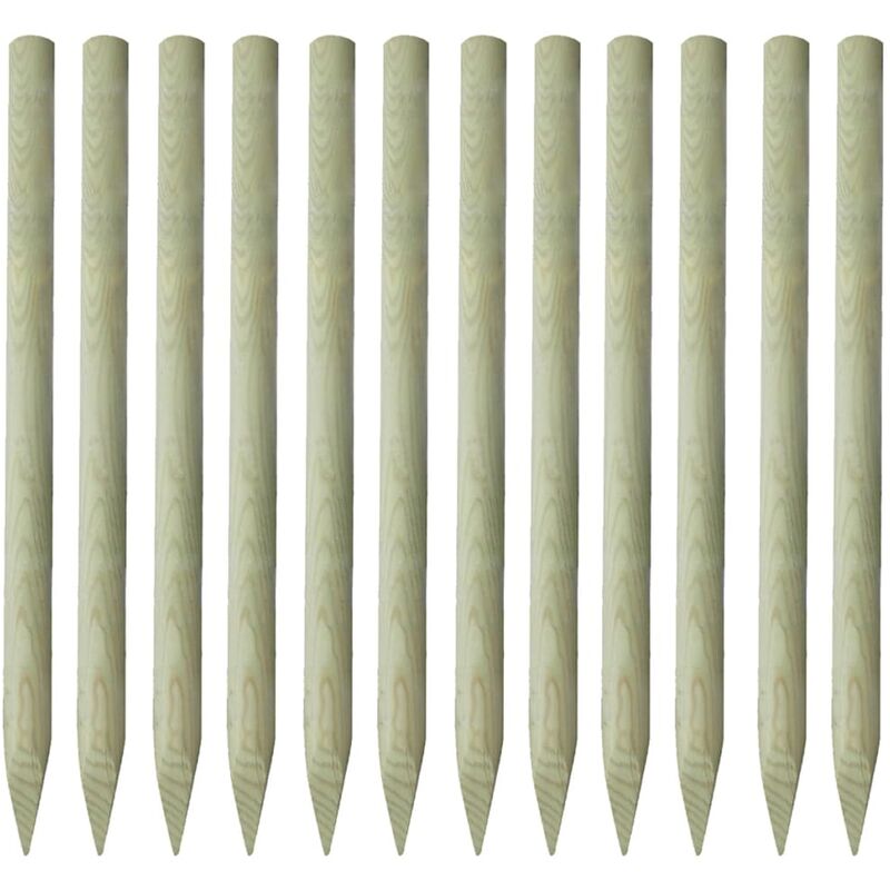 

Postes de valla puntiagudos 12 uds madera impregnada 150 cm - Verde
