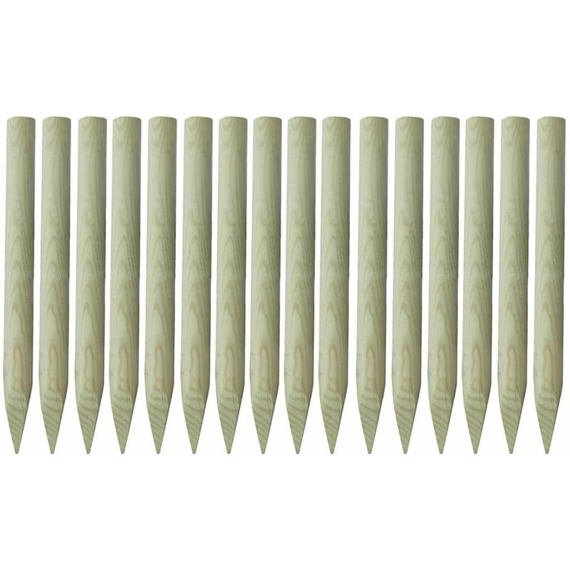 

Postes de valla puntiagudos 16 uds madera impregnada 100 cm