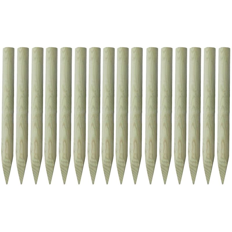 

Postes de valla puntiagudos 16 uds madera impregnada 100 cm - Verde