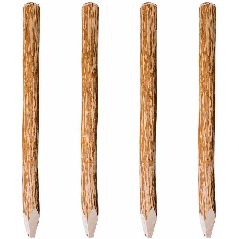

Postes de valla puntiagudos 4 uds madera de avellano 120 cm