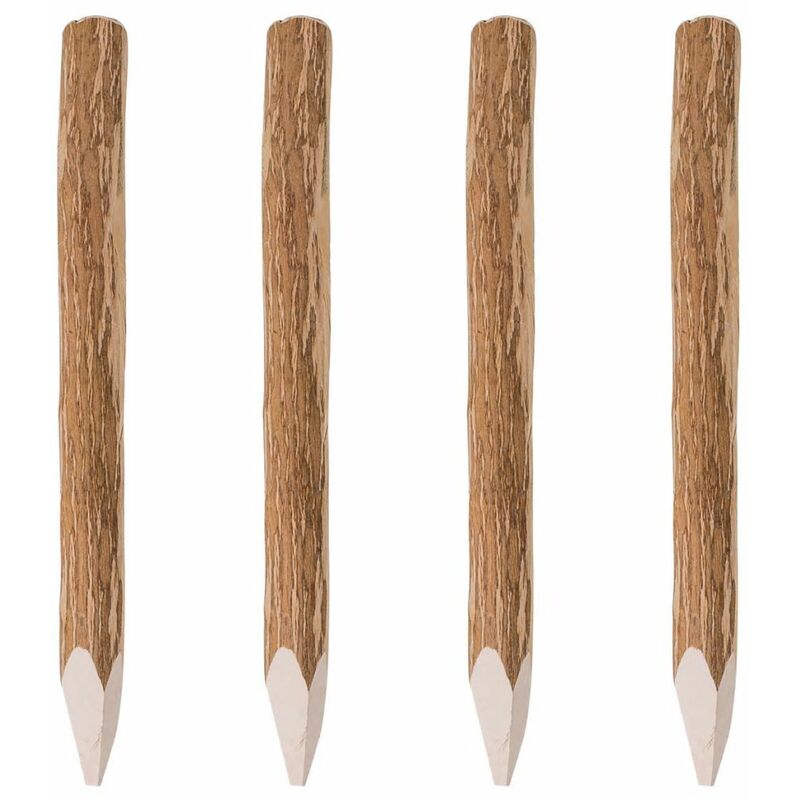 

Postes de valla puntiagudos 4 uds madera de avellano 90 cm