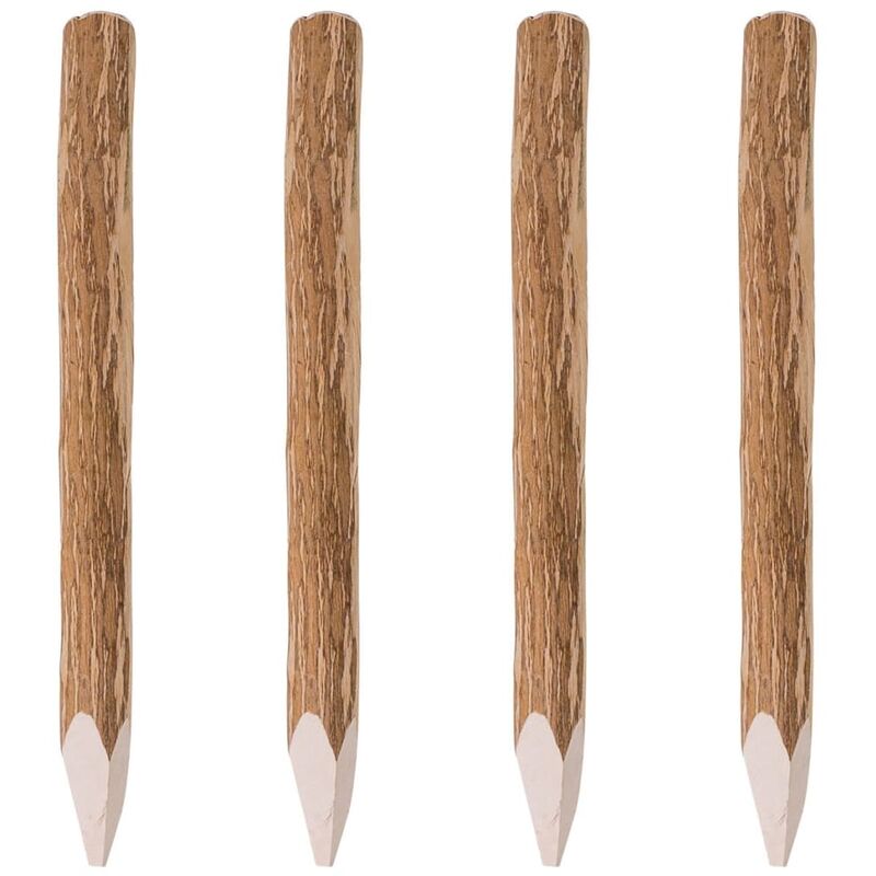 

Postes de valla puntiagudos 4 uds madera de avellano 90 cm - Marrón