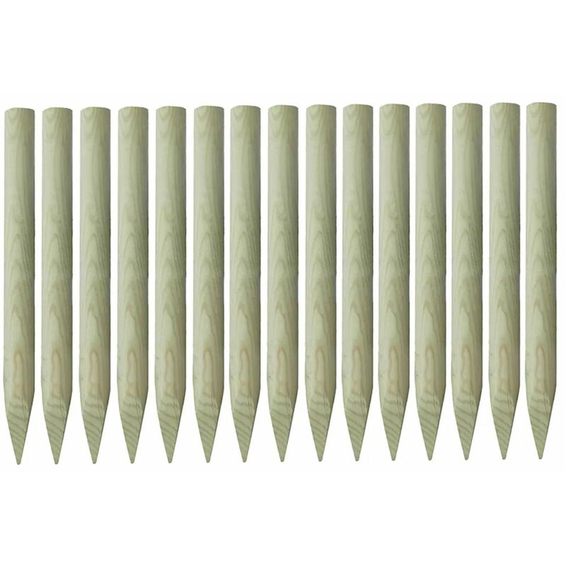 

Postes puntiagudos de valla 15 uds pino impregnado 4x100 cm