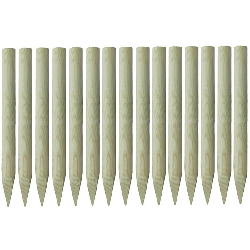 

Postes puntiagudos de valla 15 uds pino impregnado 4x100 cm - Marrón