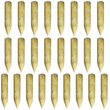 Postes puntiagudos de valla pino impregnado FSC 5x30cm 25 uds