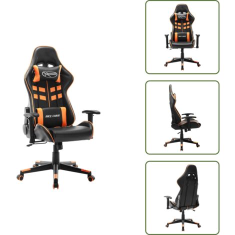 Postura corretta - vidaXL Sedia da Gaming Nera e Arancione in Similpelle - Comfort
