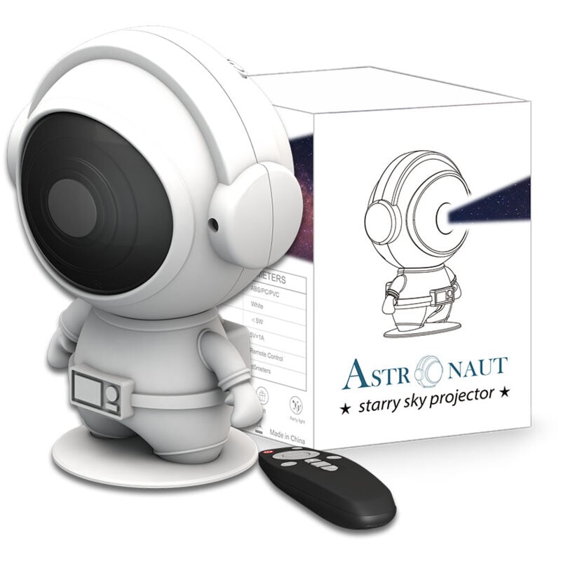Tonchean - Posture debout Mini astronaute ciel étoilé lampe projecteur coloré atmosphère étoilée veilleuse avec télécommande (verticale)