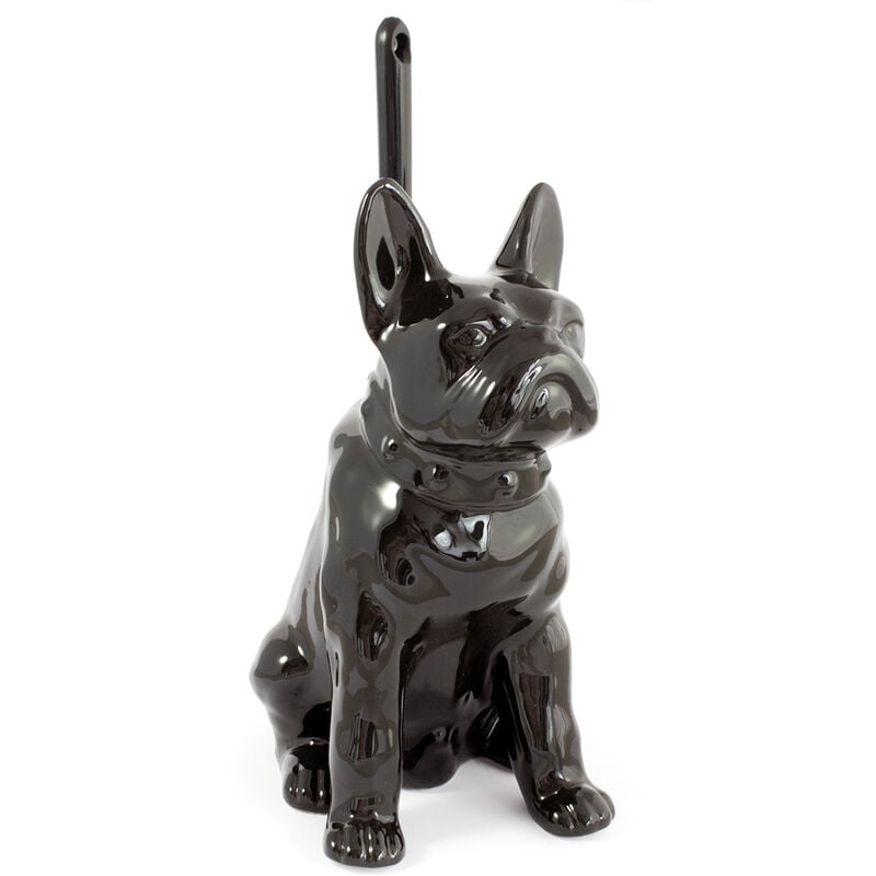 Pot à balai brosse wc chien noir