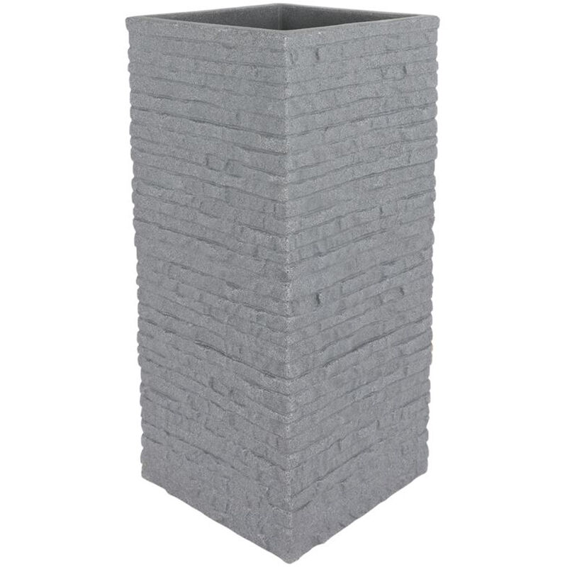 Spetebo - Pot à colonne Cubus Brick en gris - environ 60x26x26 cm