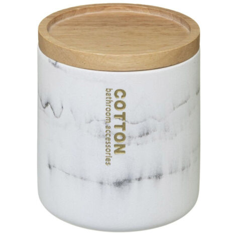 Pot à Coton en Bambou "Léa" 10cm Blanc