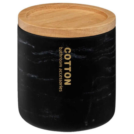 Pot à Coton en Bambou "Léa" 10cm Noir