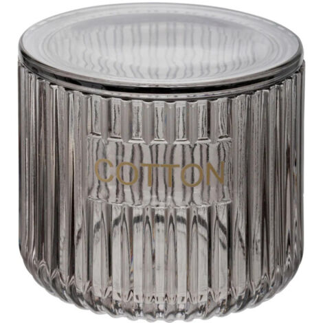 Pot à Coton en Verre "Glass" 10cm Gris