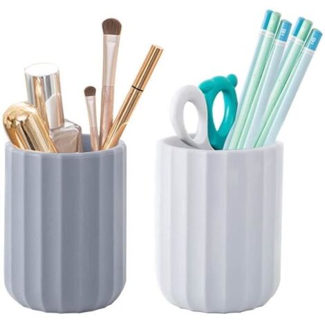 Pot a Crayon 2 Pièces Rangement pour Bureau Porte Pinceau de Maquillage Pen Support.