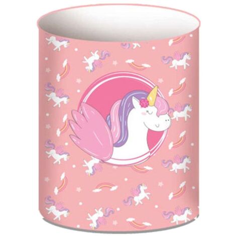 Pot à crayon métallique licorne