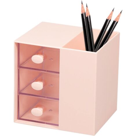 Pot à Crayons - Maquillage et Stockage Organiseur Bureau avec tiroirs pour Fournitures Bureau, stylos Gel, Crayons, marqueurs, Ruban adhésif, gommes, Trombones